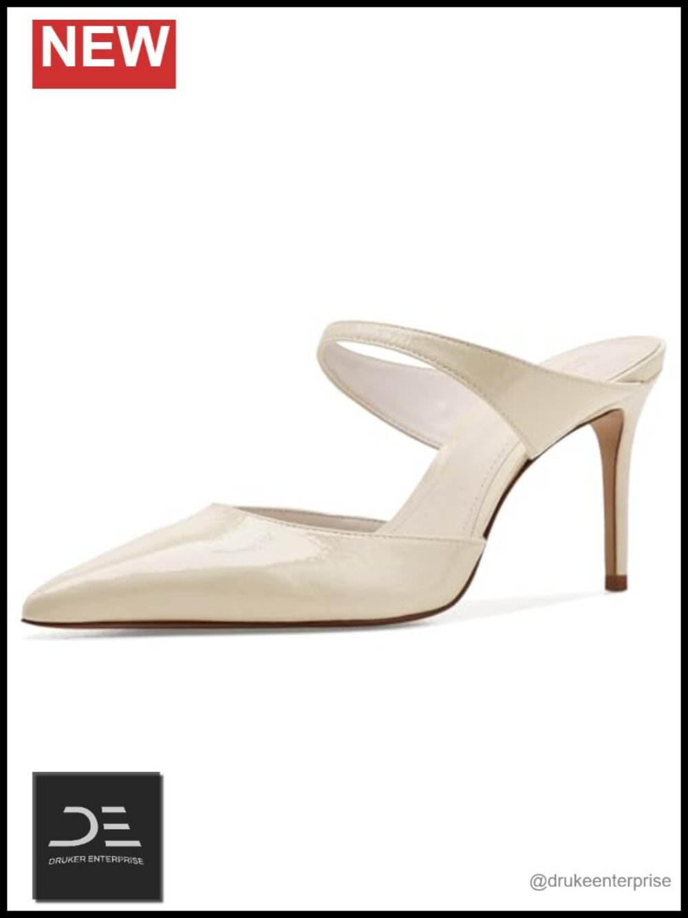 Patent Leather High Stiletto Mule Pumps Slip-On